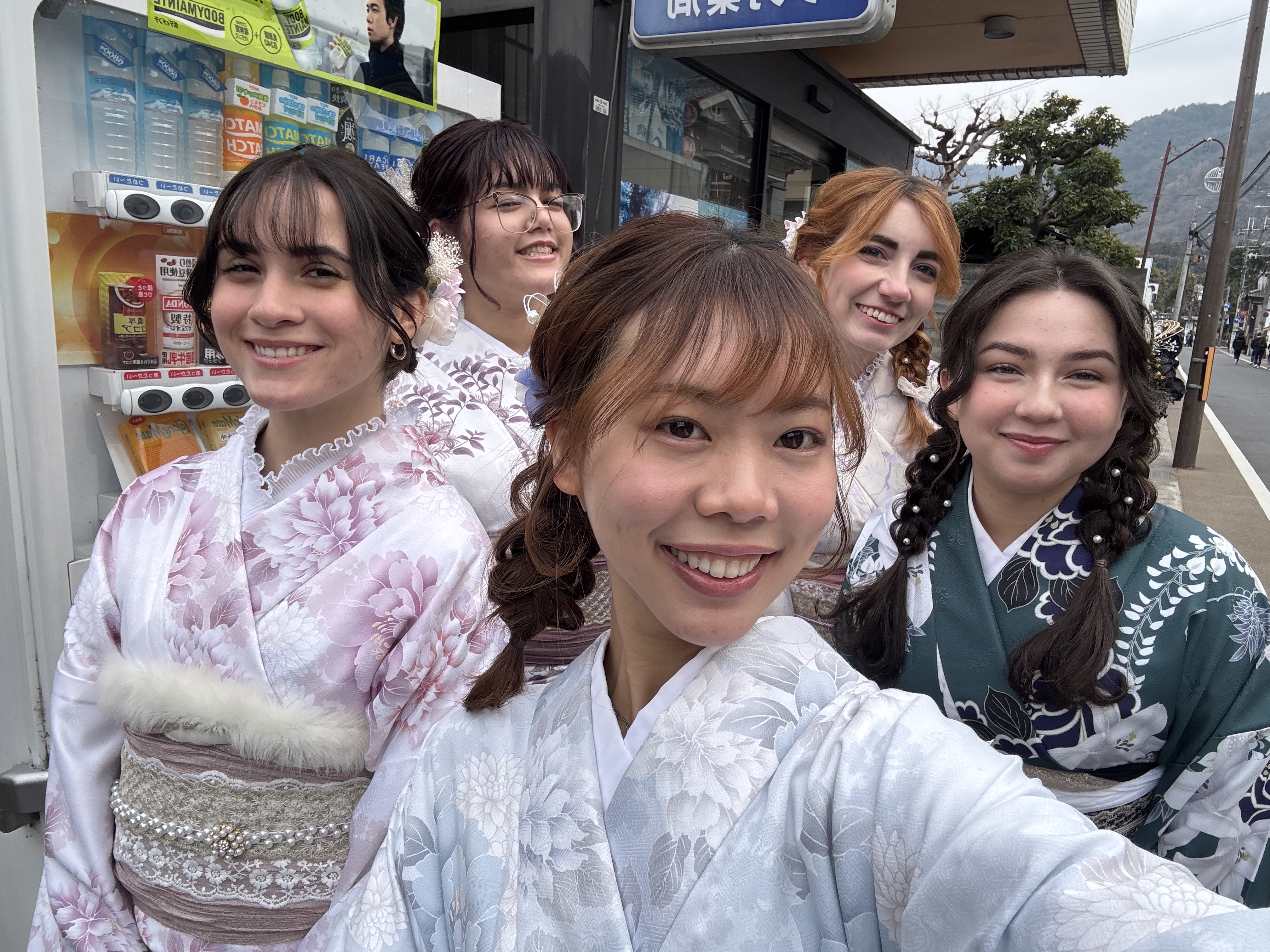 Students waring in kimono in Kyoto, Japan